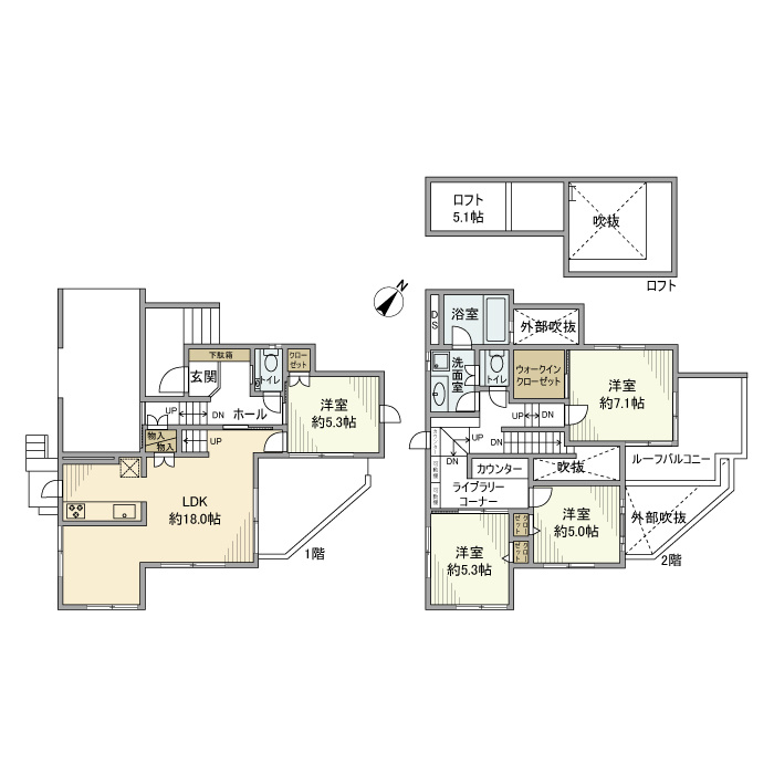 千代ヶ丘戸建の間取り