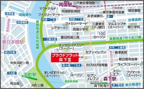 プラウドフラット森下Ⅲの地図