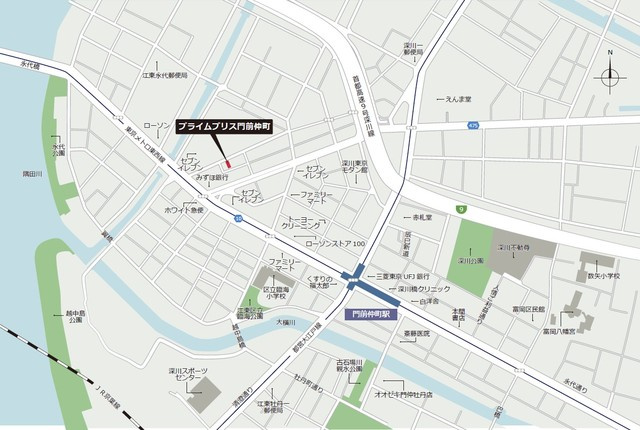 プライムブリス門前仲町の地図
