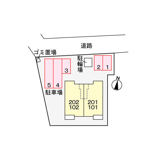 瑞穂市牛牧のアパートの駐車場