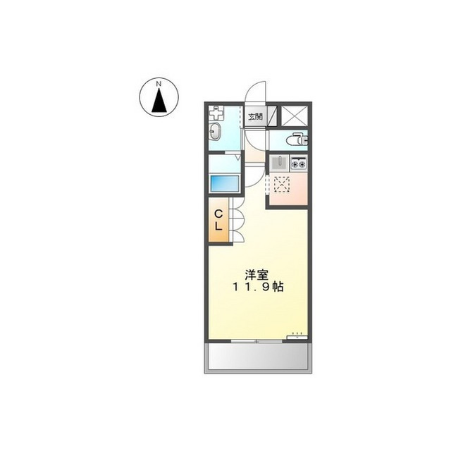 各務原市鵜沼東町５丁目のアパートの間取り