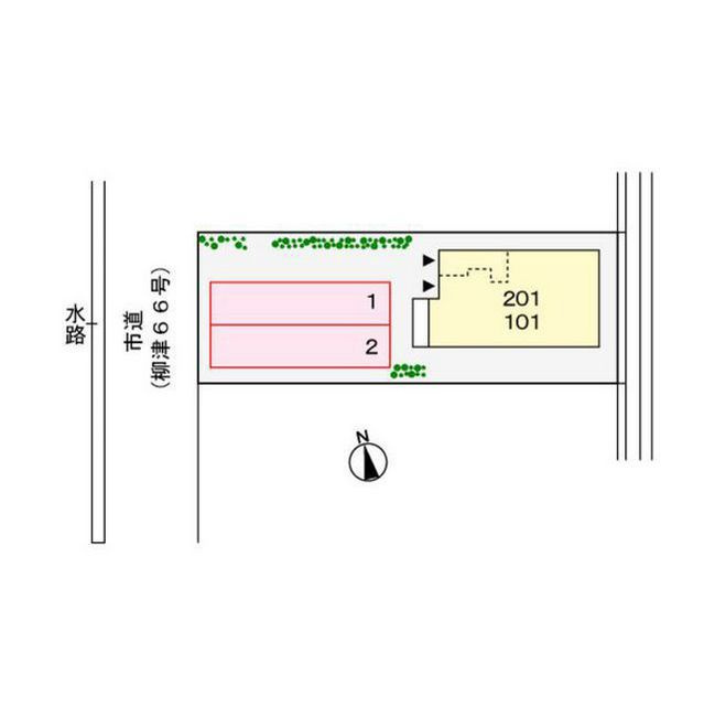 柳風荘の駐車場