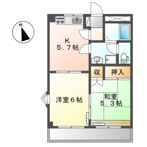パレス野添Ⅱの間取り