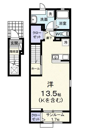 オーロラ　ヴィレッジⅢの間取り