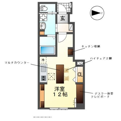コーポ峯のハタの間取り