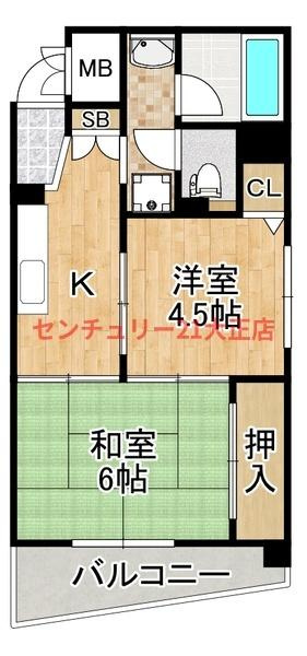 シャトー弁天弐番館の間取り