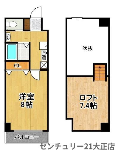 ハーバーハウス大阪の間取り|★1K★