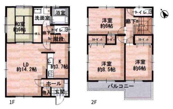 岡崎市矢作町・中古戸建の間取り|間取り図です