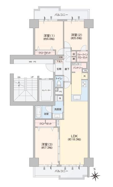 ニューシティ東戸塚パークヒルズＨ棟の間取り