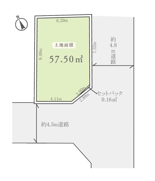 川崎市宮前区犬蔵３丁目の売地の土地図