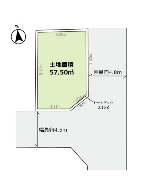 川崎市宮前区犬蔵３丁目の売地の土地図