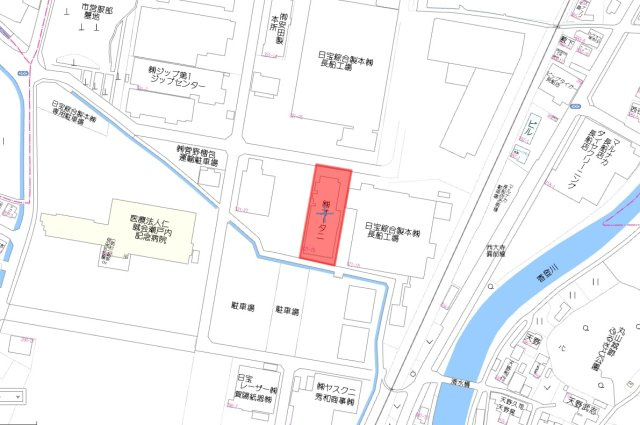 瀬戸内市長船町　貸工場の地図|敷地面積１，７４７．３２㎡（約５２８．５６坪） 