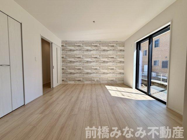 【新築平屋】前橋市朝倉町２丁目　限定１棟　ハートフルタウン　新築建売の居間・リビング|居間です