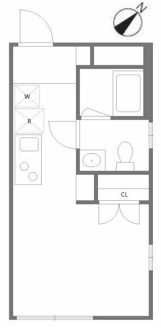 レガリア下丸子の間取り|南東角部屋の1Rバストイレ別独立洗面台！