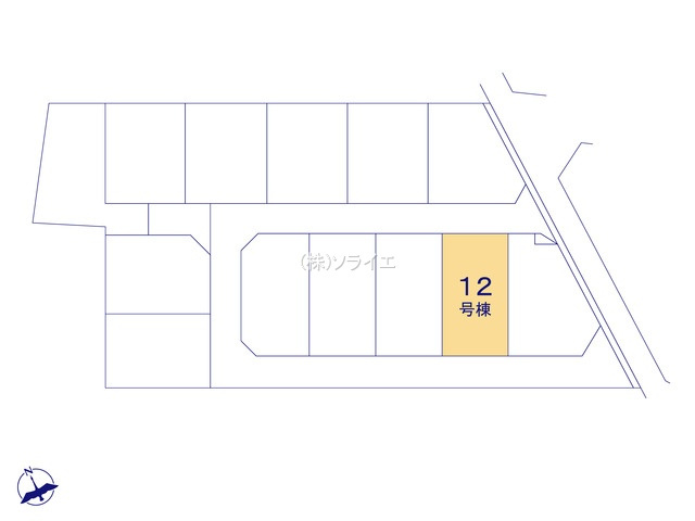 所沢市中富　全13棟　新築戸建　リーブルガーデンの区画図