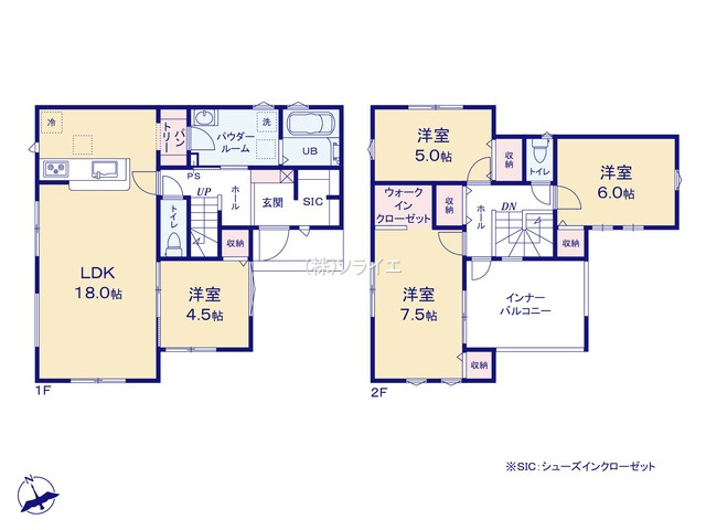 所沢市中富　全13棟　新築戸建　リーブルガーデンの間取り