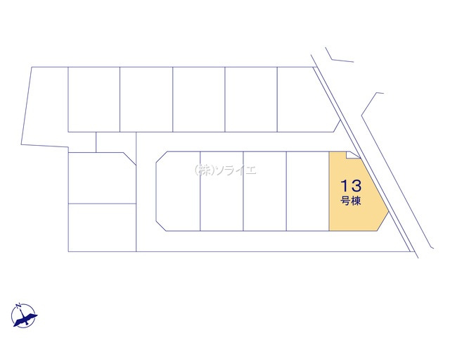 所沢市中富　全13棟　新築戸建　リーブルガーデンの区画図