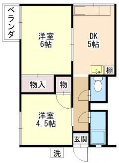 谷川ハイツの間取り