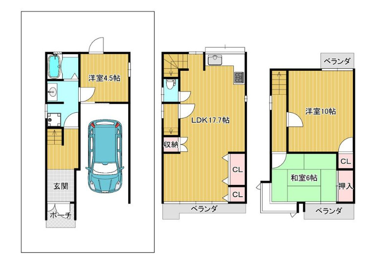 衣摺4丁目　中古戸建の間取り