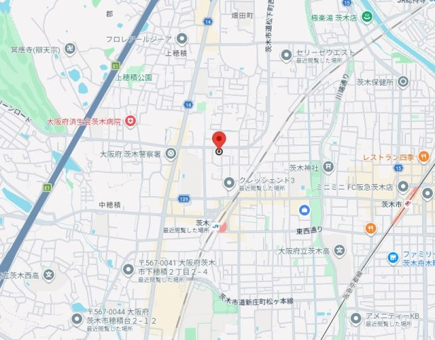 エスト茨木の地図