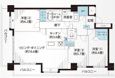 藤和シティホームズ清澄庭園の間取り