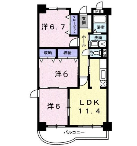 クラールの間取り