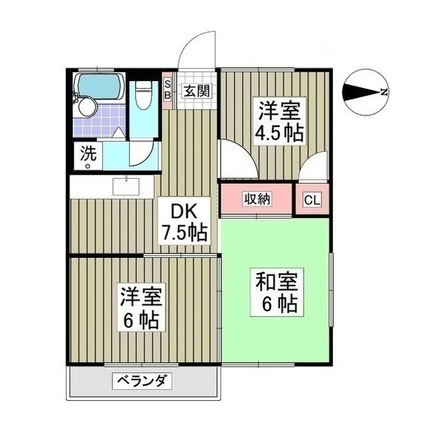 下佐野第2コーポの間取り