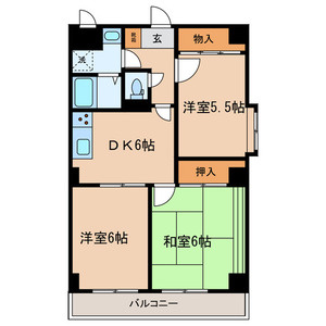 足立区西綾瀬２丁目の賃貸マンションの間取り