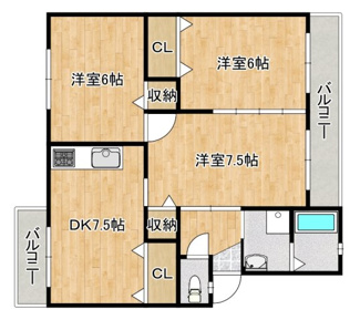 【間取り】 | 空家ですので即日内覧可能です！お忙しい方でもお仕事帰り等にご内覧頂けます！