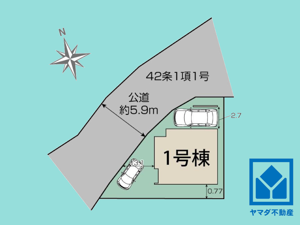 宇治市五ケ庄大林　1期の区画図
