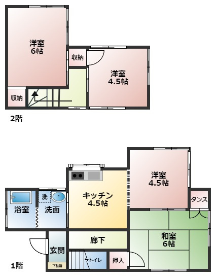 東平1333-9貸家の間取り
