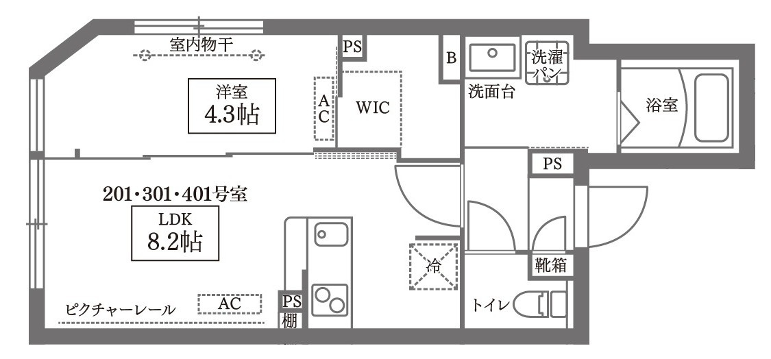 COCOCUBE南長崎の間取り