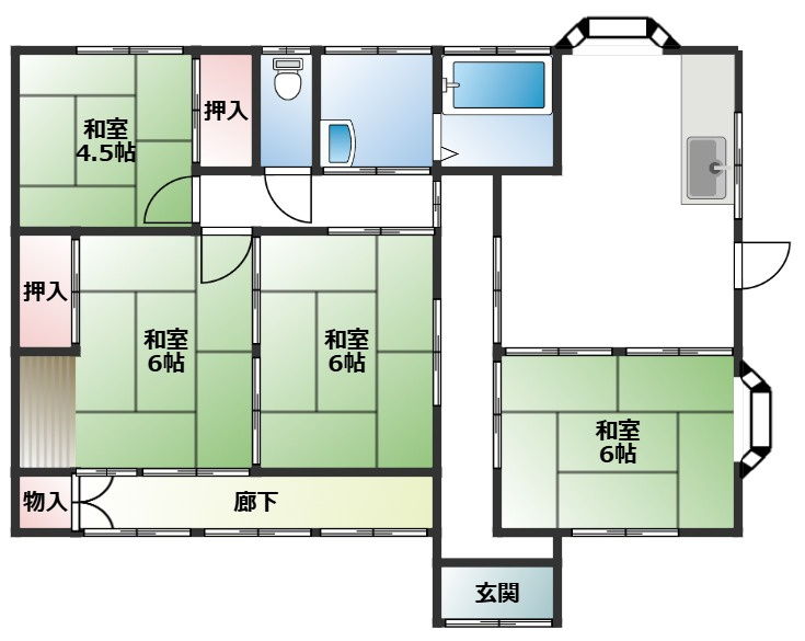 旭ヶ丘中古戸建ての間取り