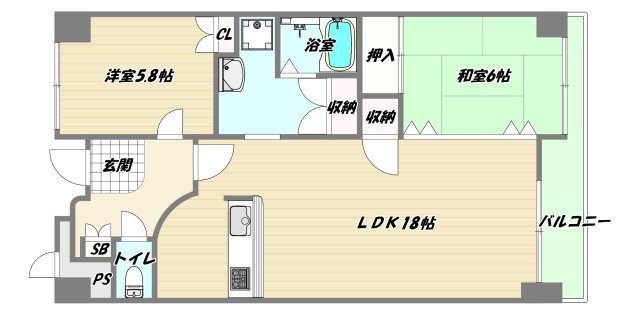 大阪市淀川区三国本町１丁目の賃貸マンションの間取り