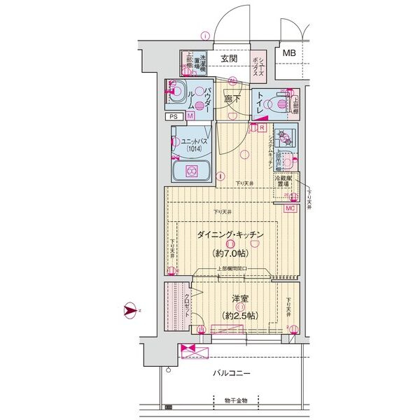 京都市南区上鳥羽勧進橋町の賃貸マンションの間取り