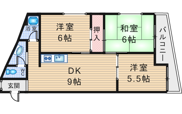 桜ハイツ本町の間取り