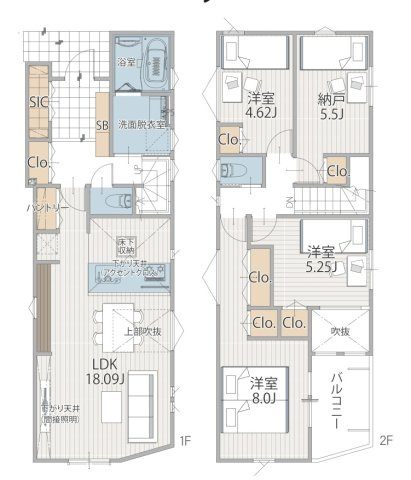戸塚区戸塚町 新築戸建 3号棟 4680万円の間取り