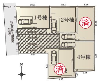 【仲介手数料０円】茅ヶ崎市下町屋2丁目Ⅱ　新築一戸建て　全5棟の区画図|【仲介手数料０円】茅ヶ崎市下町屋2丁目Ⅱ　新築一戸建て　全5棟