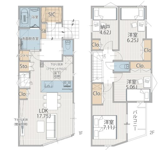 戸塚区戸塚町 新築戸建 1号棟 4680万円の間取り