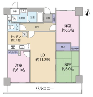 【間取り】 | ロイヤルシャトー井口 | 3LDK　2026年6月リフォーム完了