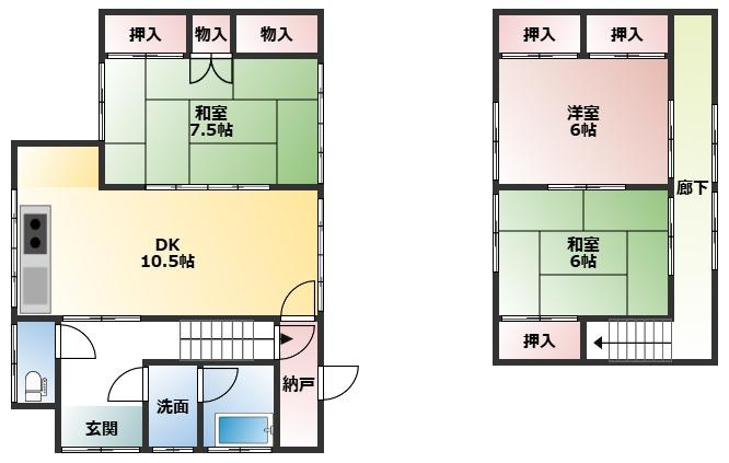 北林貸家の間取り