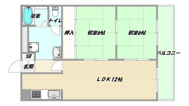 大阪市淀川区西宮原３丁目の賃貸マンションの間取り