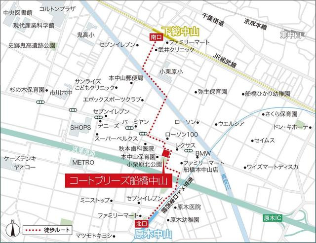 コートブリーズ船橋中山の地図