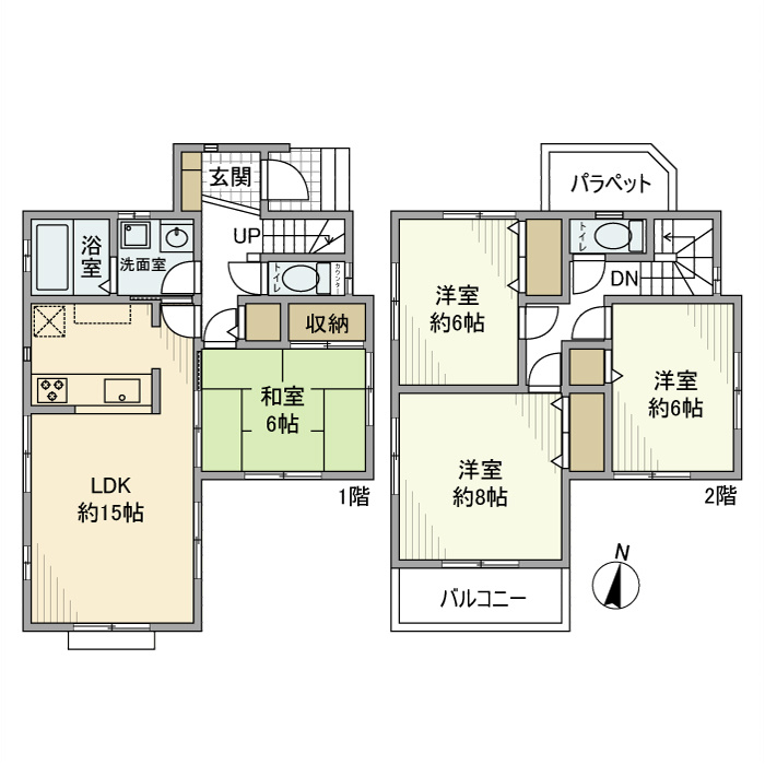 本北方戸建の間取り