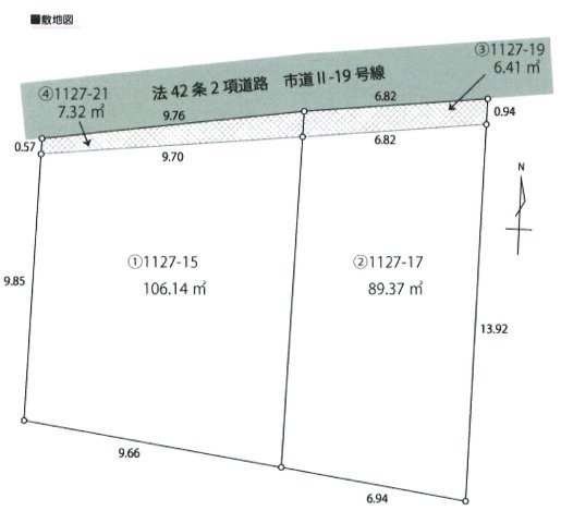 あきる野市伊奈　売地の土地図