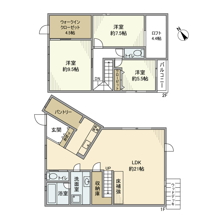 市川戸建の間取り