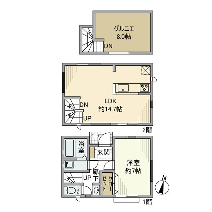 太田窪戸建の間取り