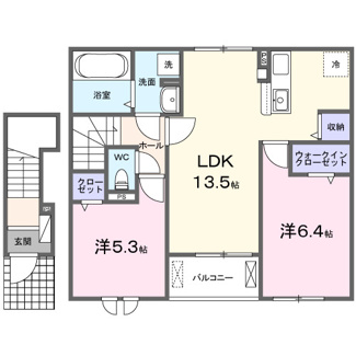 【間取り】 | ニューローズつくばＡ棟 | 間取図