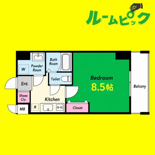 レジデンシア泉Ⅰ　名古屋市賃貸　仲介手数料無料の間取り