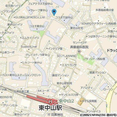 N-stage東中山の地図